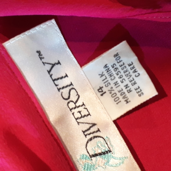100% SILK Diversity Woman Top Size 14 - Picture 6 of 7